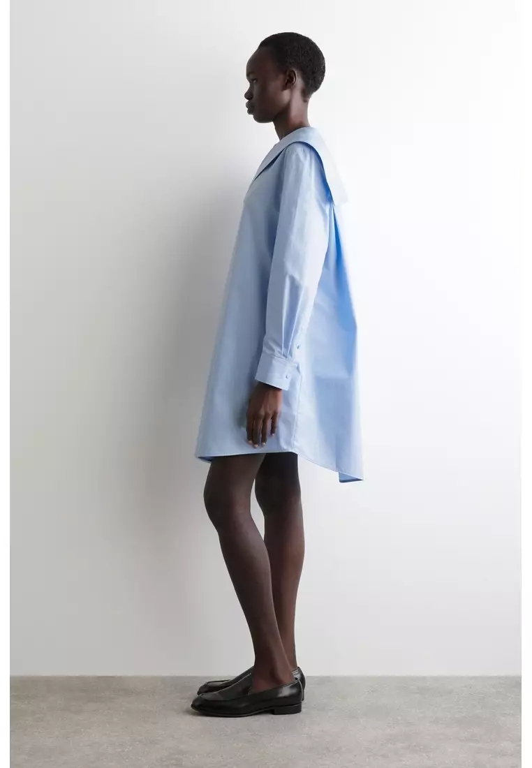 SAILOR-COLLAR COTTON MINI DRESS