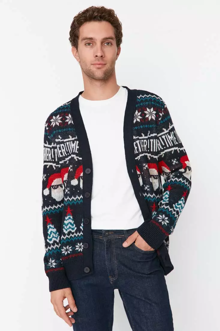 Christmas sweater v neck sales