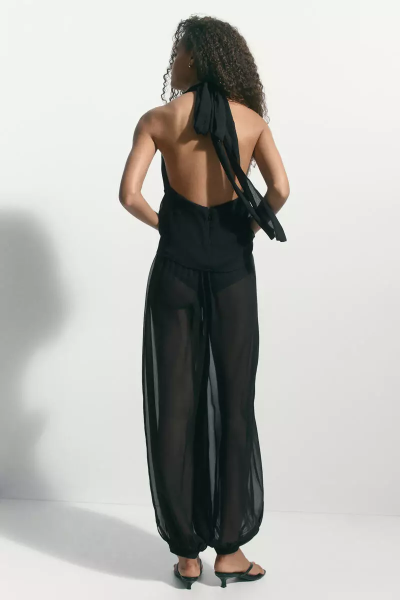 Balloon-leg pull-on trousers