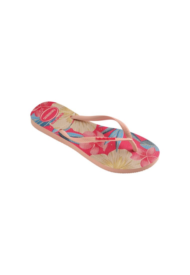 Women Slim Floral Flip Flops - Pink/Pink