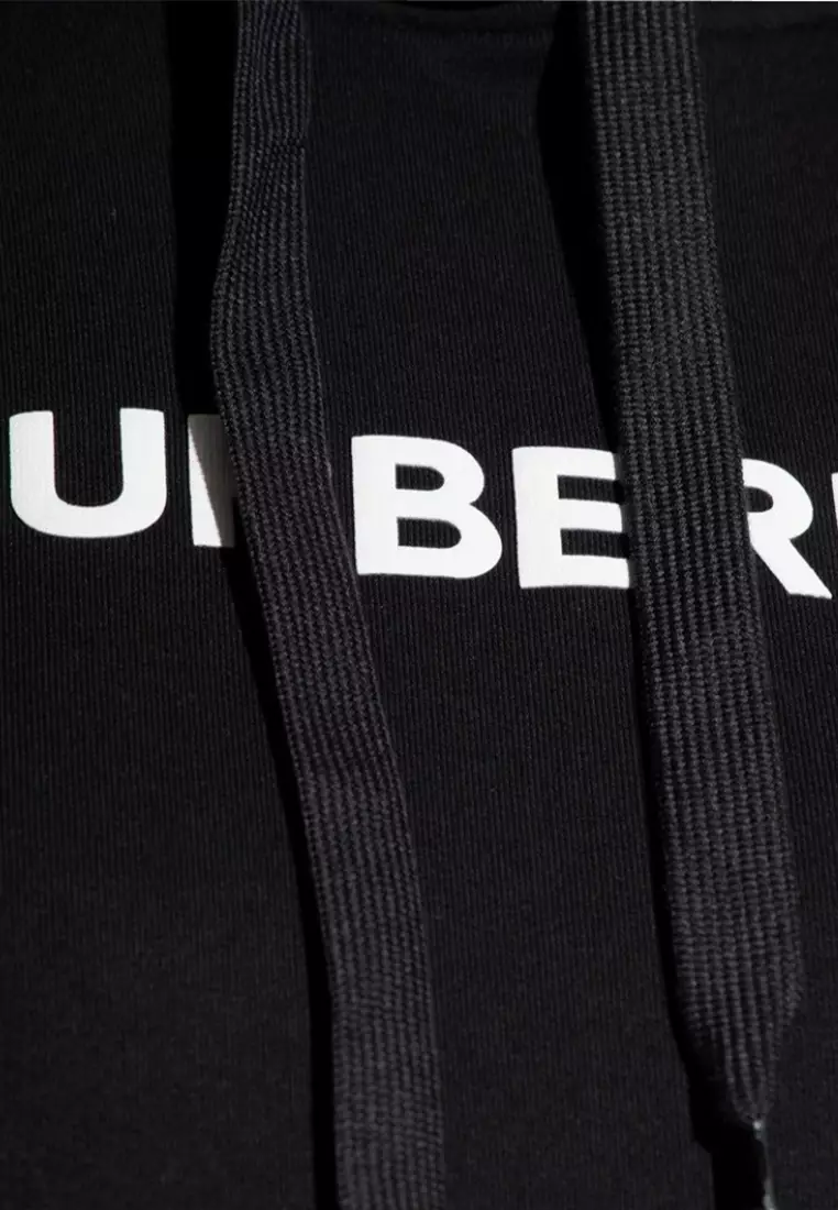 Logo Print Cotton 兜帽衛衣(黑色)