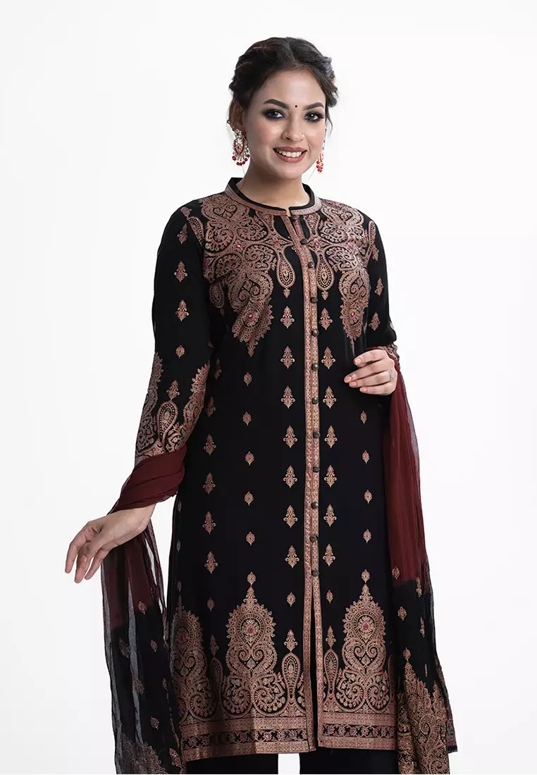 Le Reve Ethnic Printed Straight Salwar Kameez