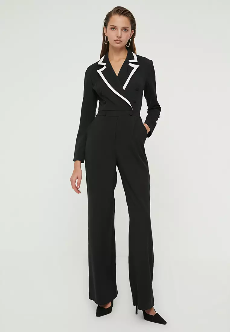 Jual Trendyol Buttoned Long Sleeve Jumpsuit Original 2025 ZALORA