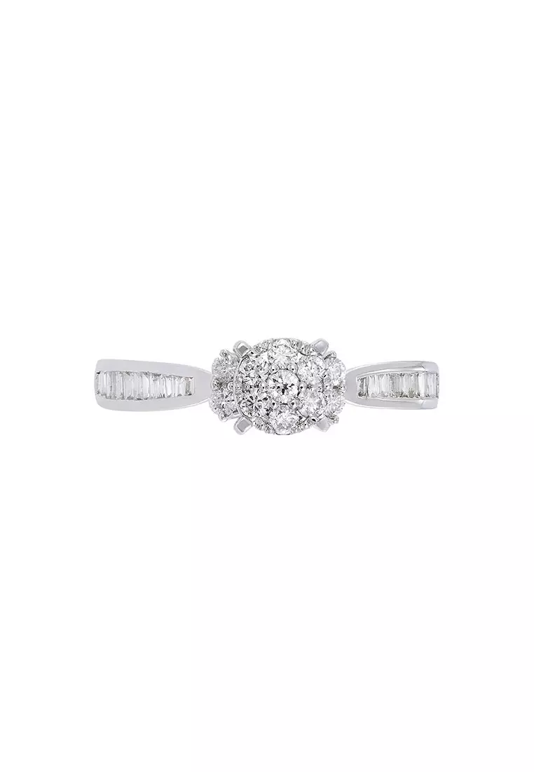HABIB Baguette and Round Diamond Ring in 375/9K White Gold 264010422