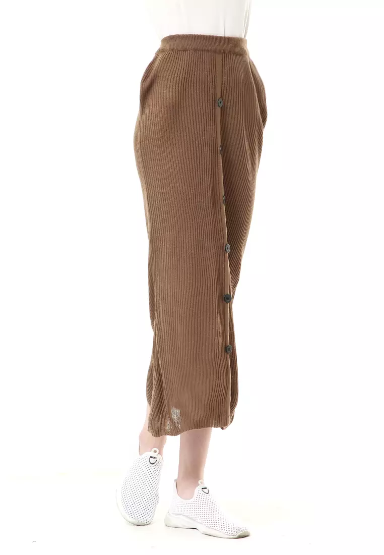 Deliana Rok Rajut Kancing Bawahan Wanita Premium Quality - Bronze