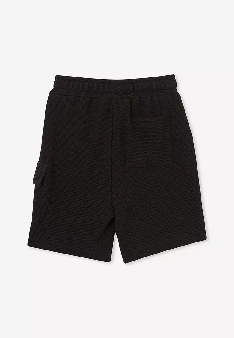 Girls black cotton shorts top