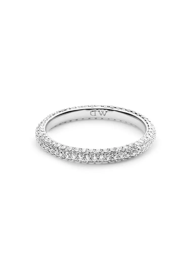 Pavé Ring 2.9mm Silver Unisex Ring for women and men stainless steel crystal Ring DW Official Authentic Original Cincin perempuan lelaki DW