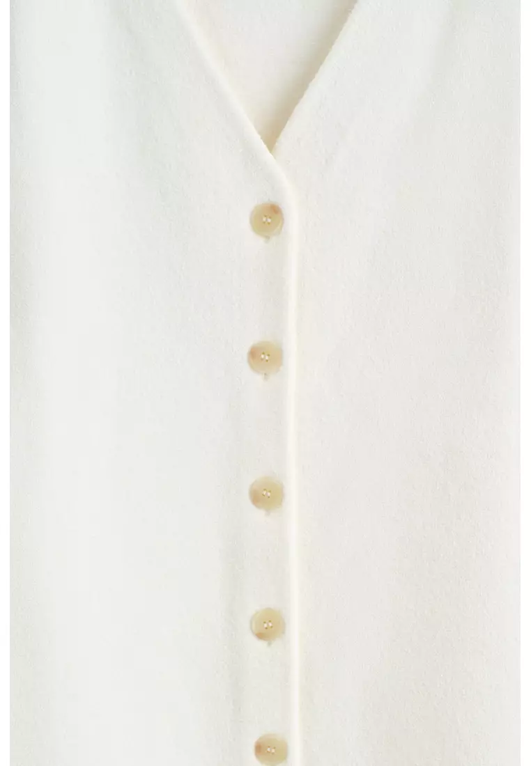 BUTTONED MILANO-KNIT MINI DRESS