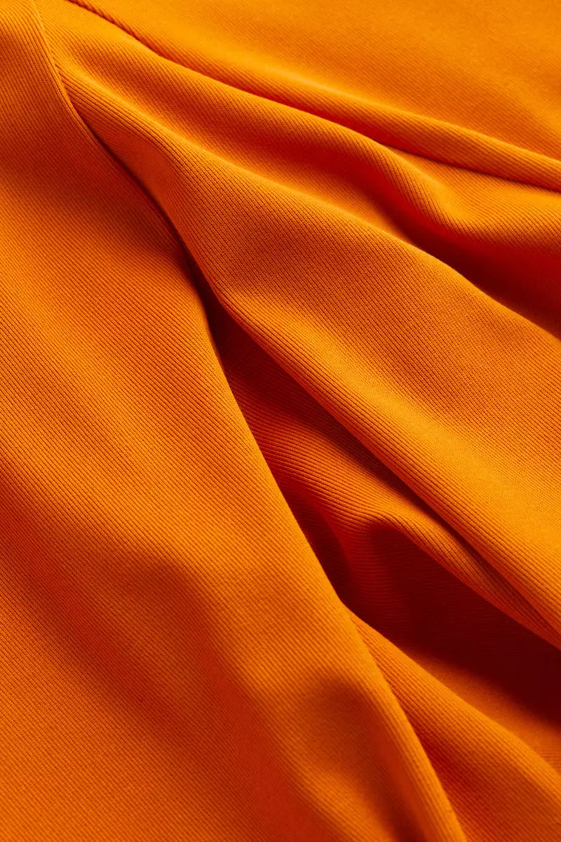 Godet-pleated jersey dress