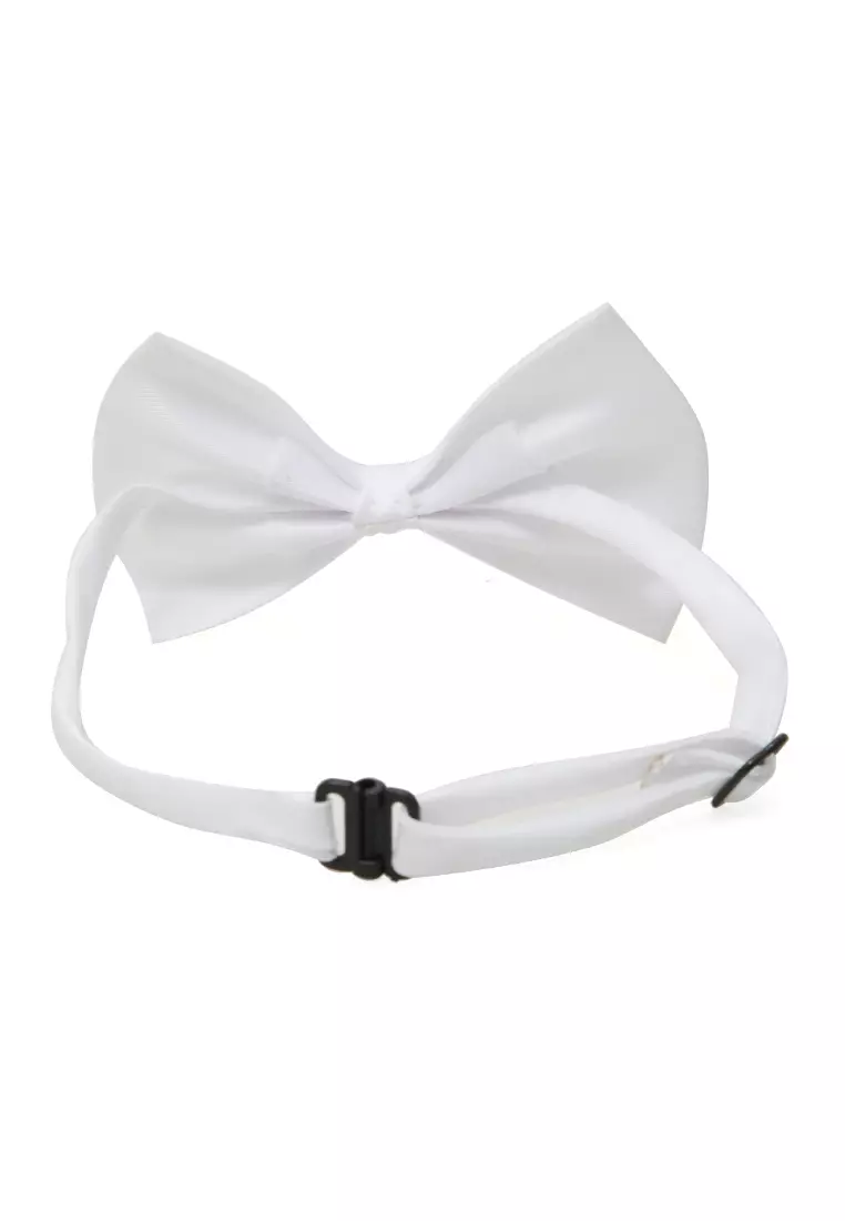 Rosarie Aksesoris Fashion Anak Pria Dasi Kupu-Kupu Tali Kecil Kid Bowties Material Polyester ORIGINAL - White