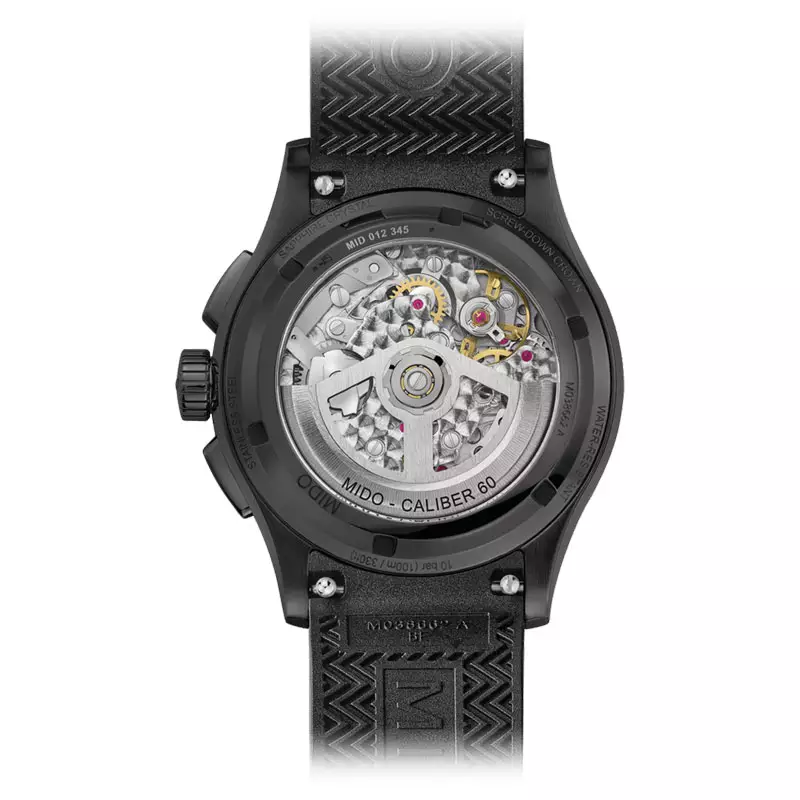 Jam Tangan Pria MIDO Multifort M038.662.37.050.00 Skeleton Chronograph Black Rubber Strap