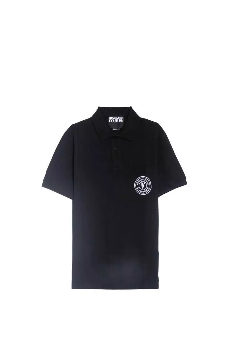 Embroidered V-Emblem Polo Shirt