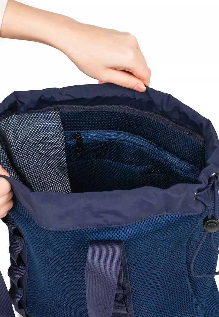 Crossing Noa Drawstring Mesh Tote Bag - Dark Blue
