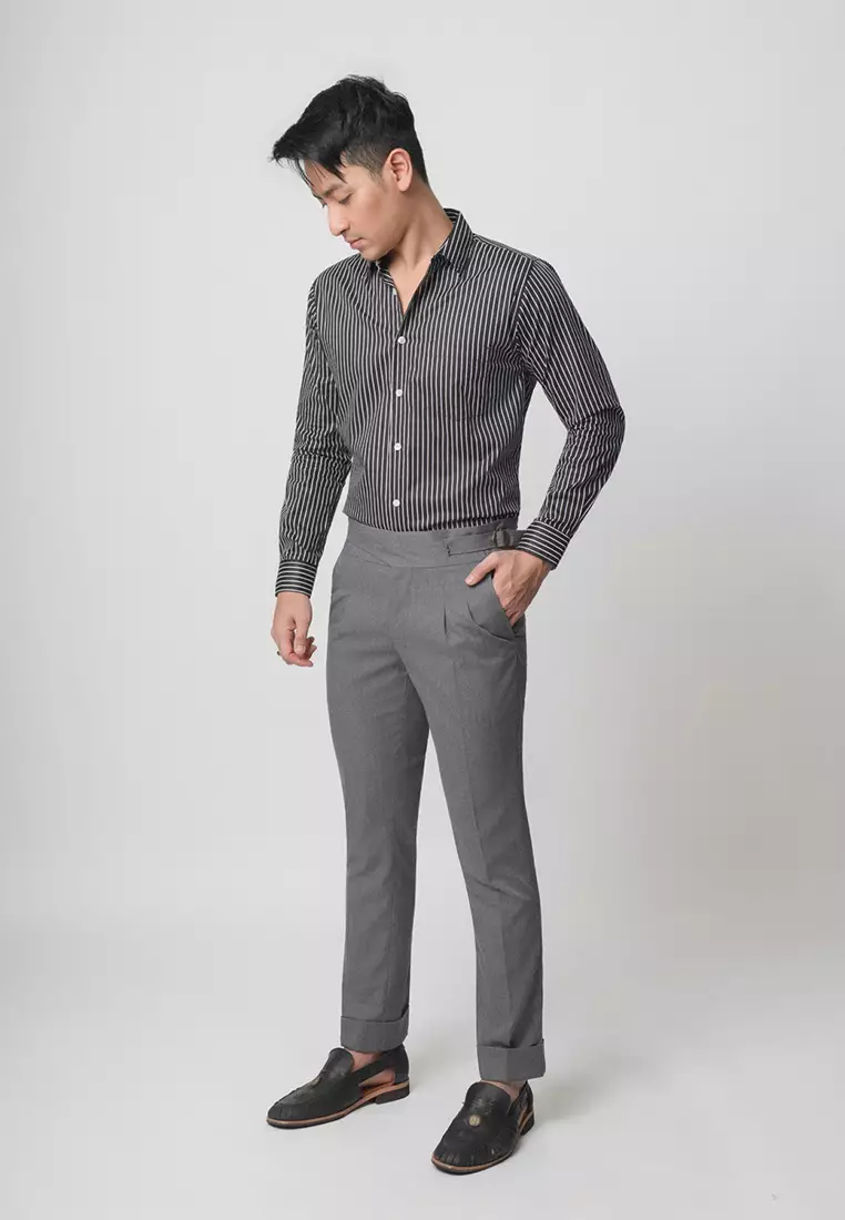 Hugo Stripe Shirt Black LS