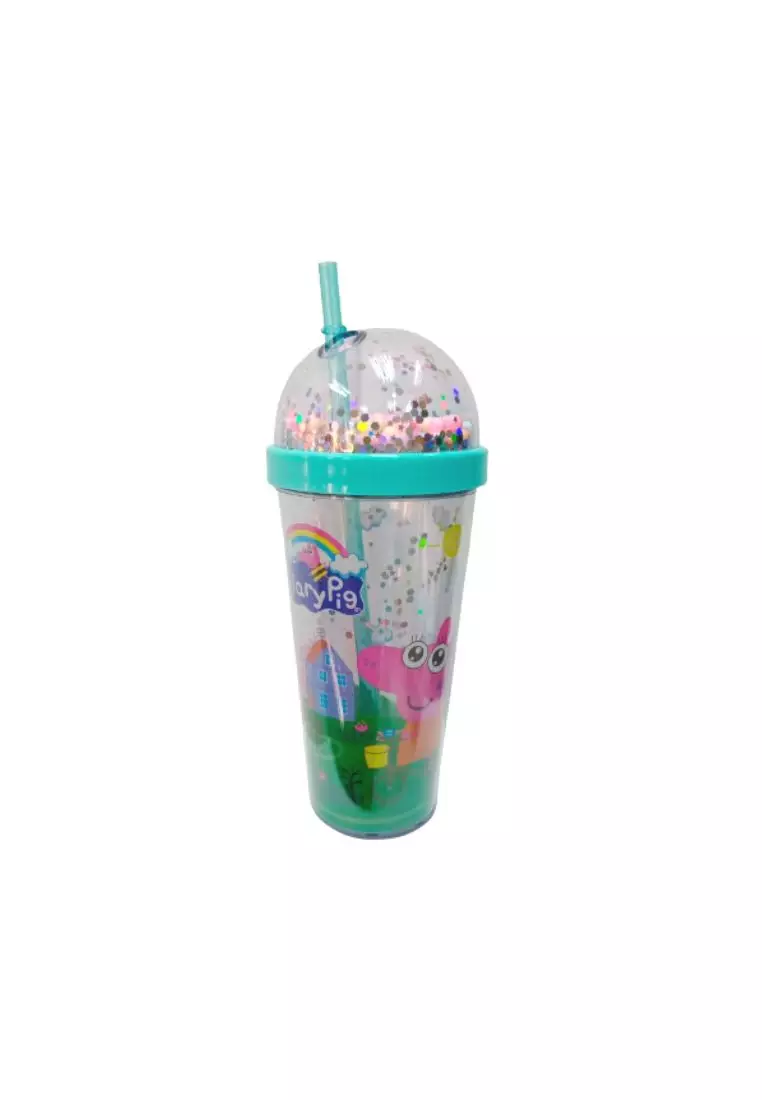 Peppa pig glitter tumbler  12 oz Kids Tumbler with straw! Choose