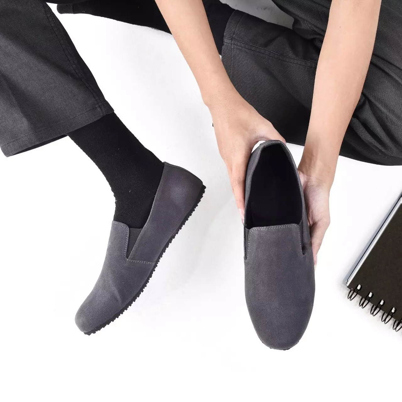 Country Boots Chiga - Sepatu Moccasin Flat - Grey