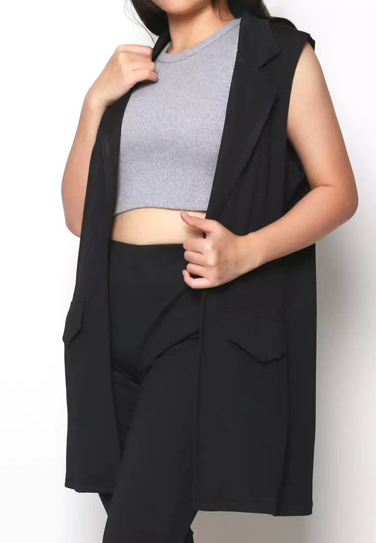 Sleeveless Blazer Knit