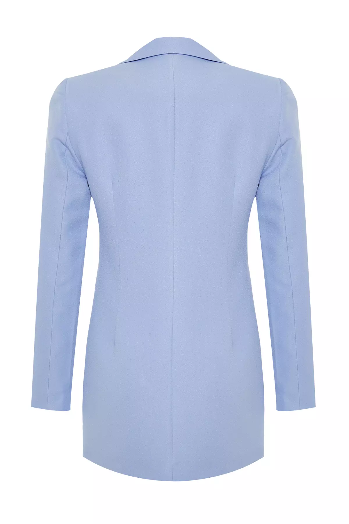 Light Blue Oversize Lined Double Breasted Closure Blazer Jacket