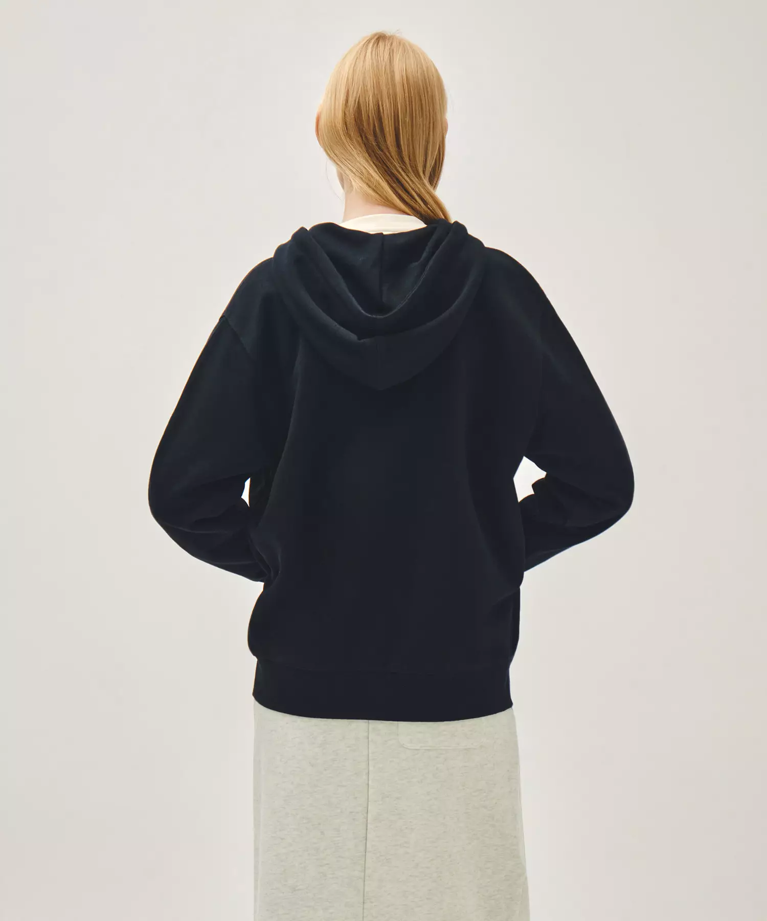 CLASSIC LOGO APPLIQUE HOODIE ZIPUP navy