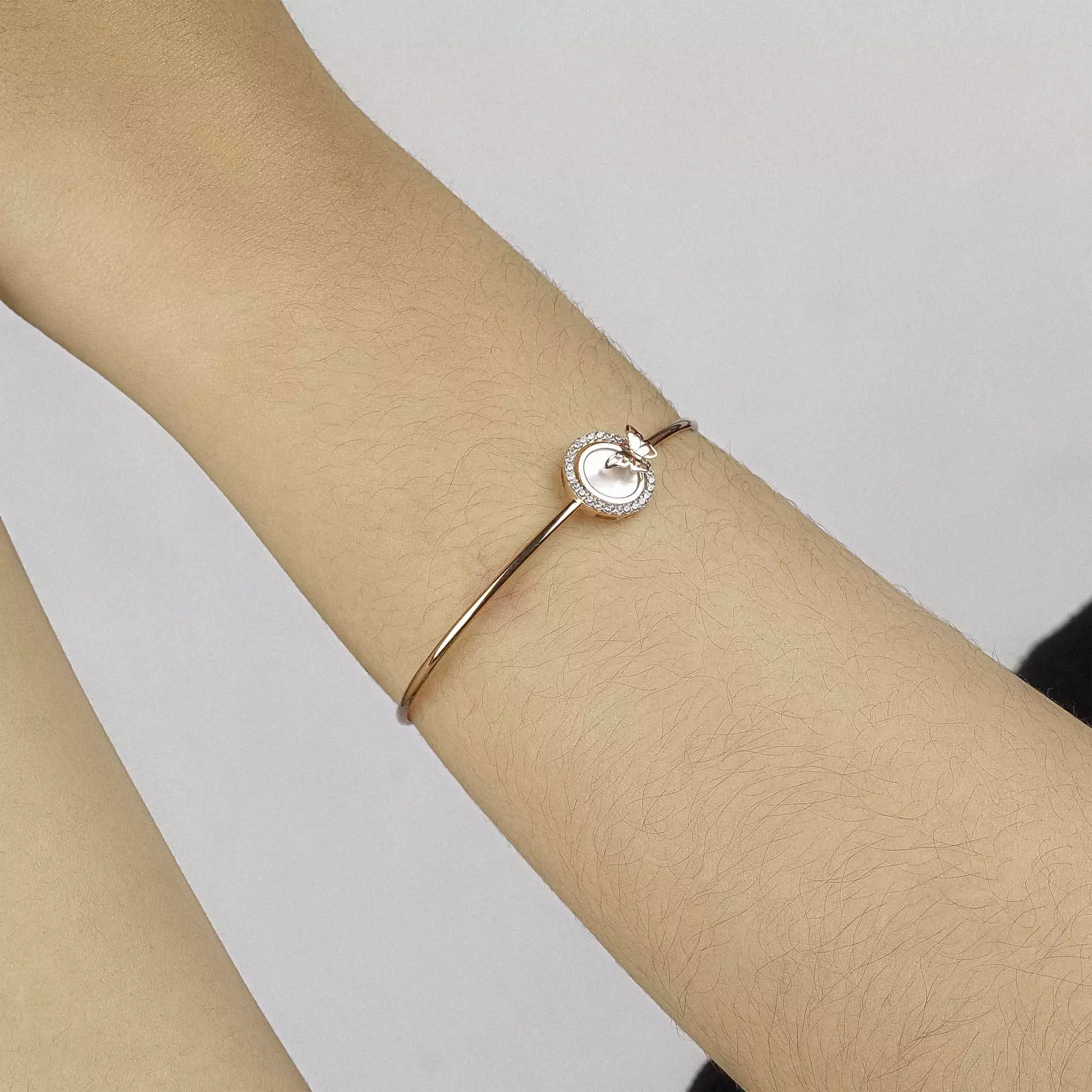 Gelang Emas 7k - Sania Gold Bangle - Mother of Pearl Collection - Juene Jewelry