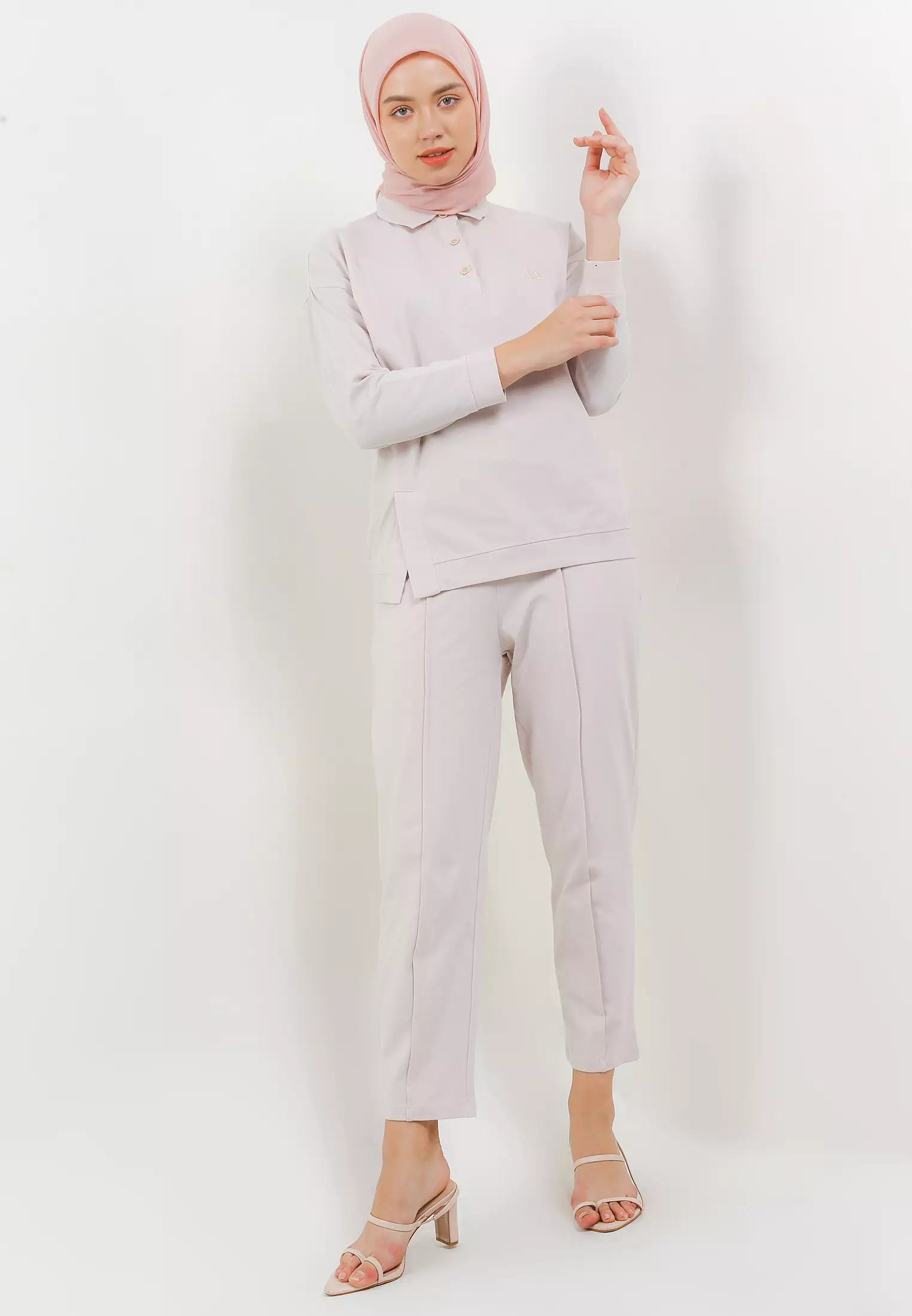 MFMW Cacicu Atasan Blouse Light Grey