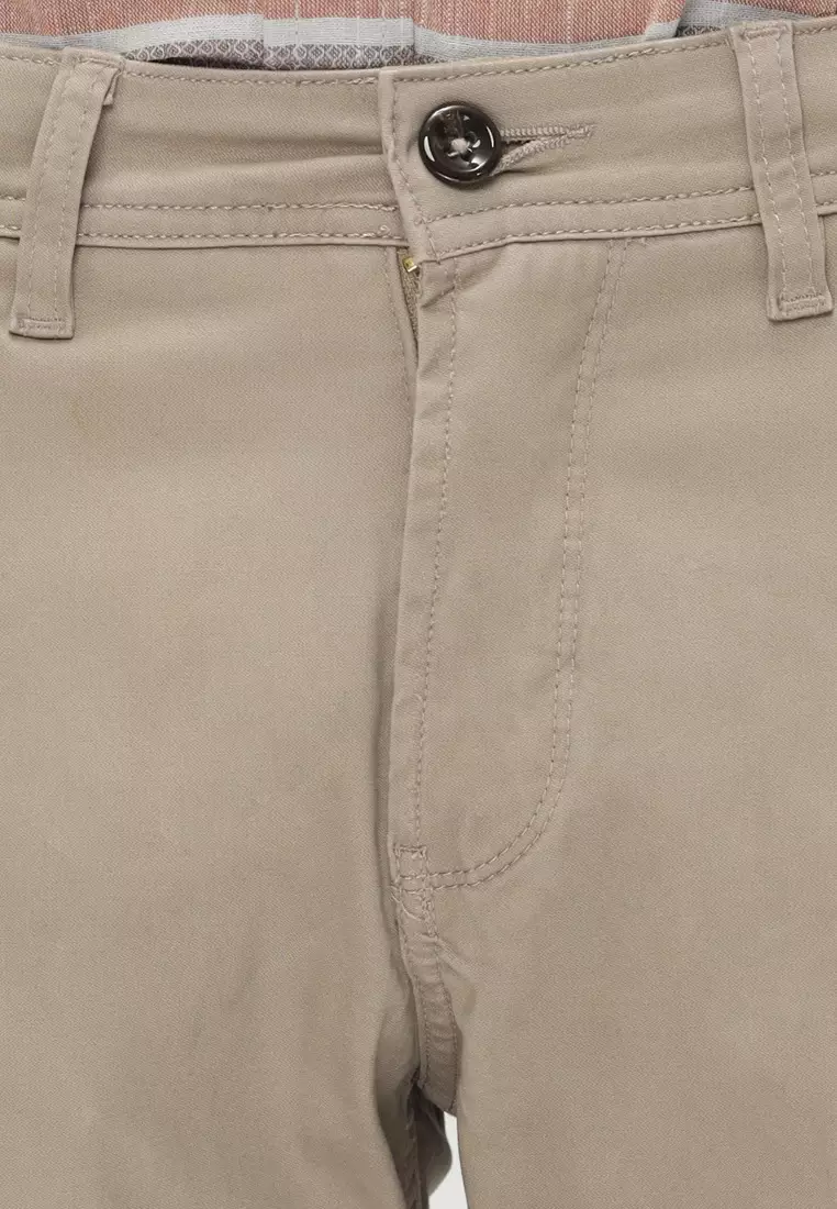 POLICE Celana Chino Panjang Stone Cotton Premium Stretch Regular Fit Pria