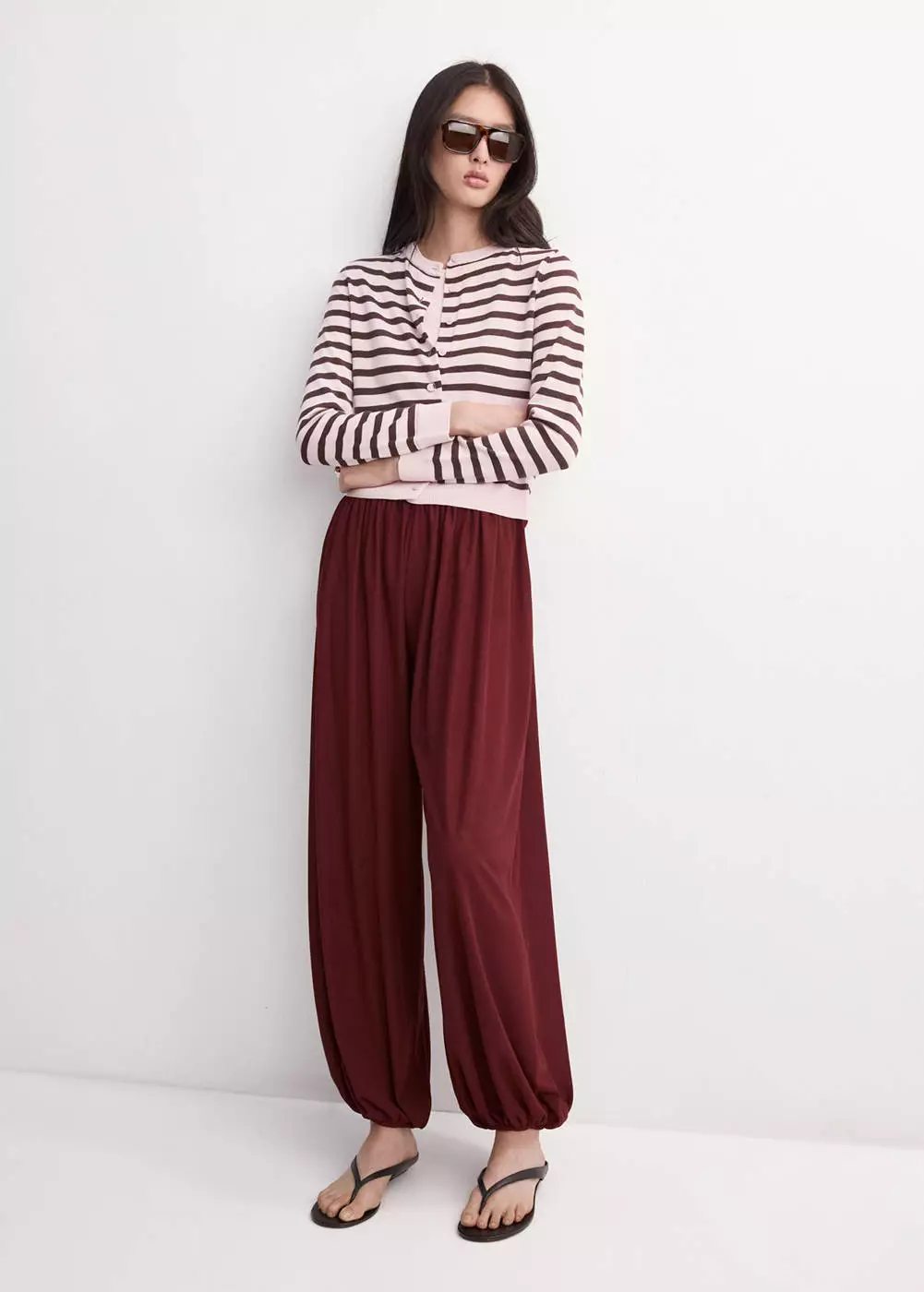 Cardigan rajut stripped