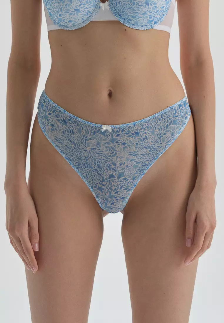 Buy DAGİ Blue Thong, Floral, Regular Fit, Underwear for Women 2024