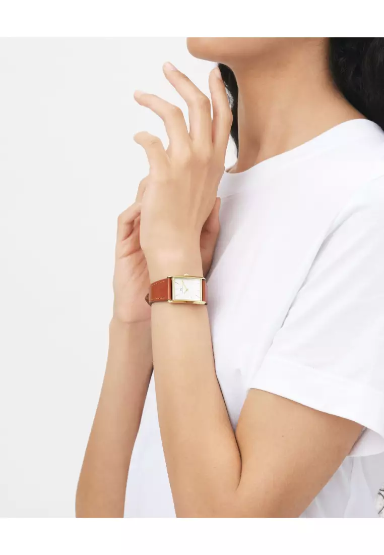 Bound 32x22mm Durham - Gold - WhiteDial - Fashion Watch for women - Leather Strap Watch - Female Watch - DW Official - Authentic Jam Tangan perempuan