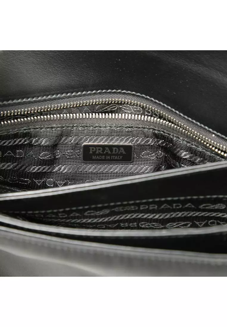 Pre-Loved Prada Saffiano And Tessuto Chain Crossbody