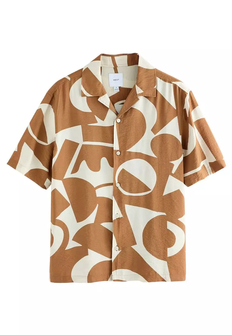 NEXT Textured Printed Short Sleeve Shirt 2025 | Buy NEXT Online