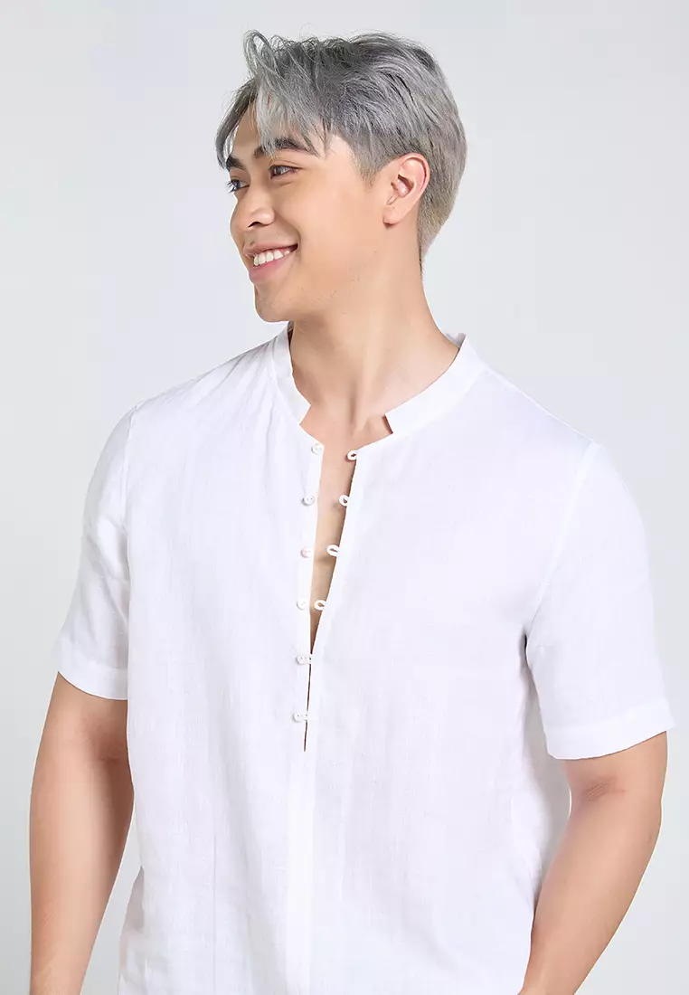 Men’s Short-Sleeve Linen Shirt
