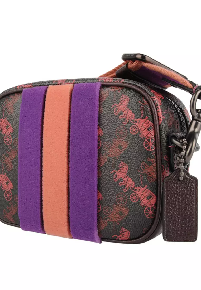Coach crossbody pouch with horse and carriage print clearance