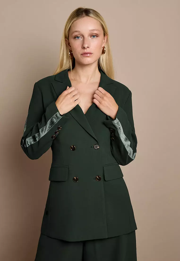 Buy GWD GWD Winter Taylor Green Velvet Trim Jacket 2026 Online | ZALORA ...