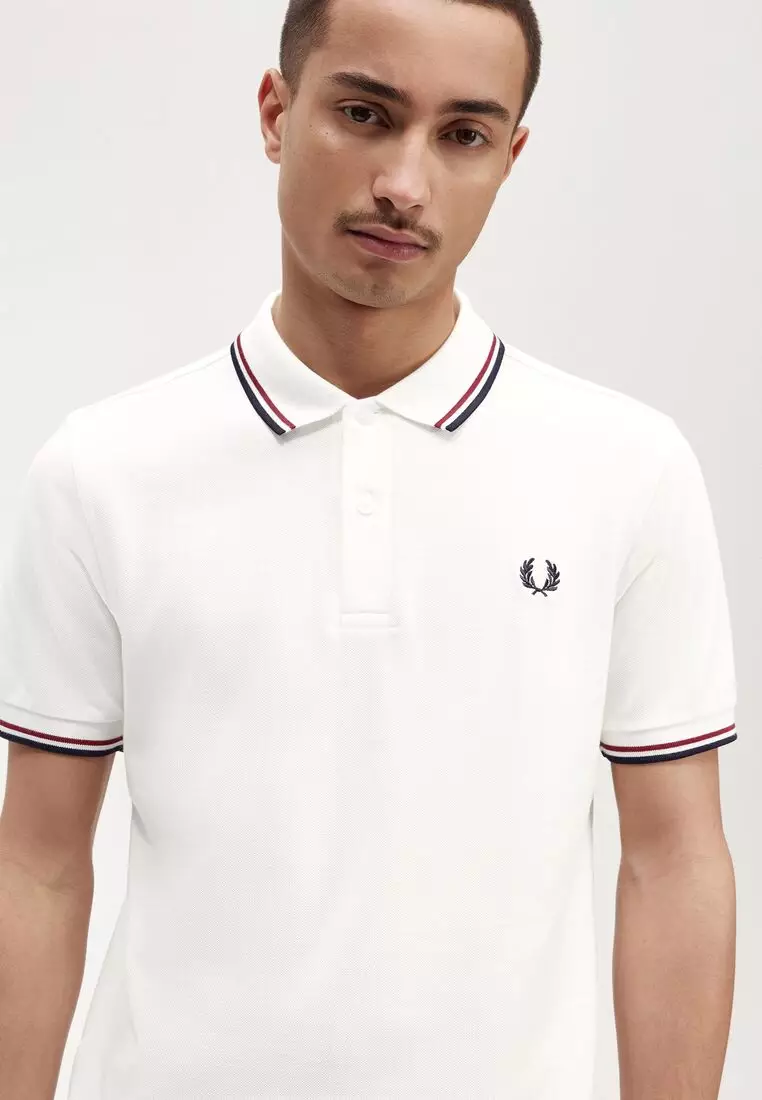 Buy Fred Perry Fred Perry M3600 Twin Tipped Fred Perry Shirt (Snow ...