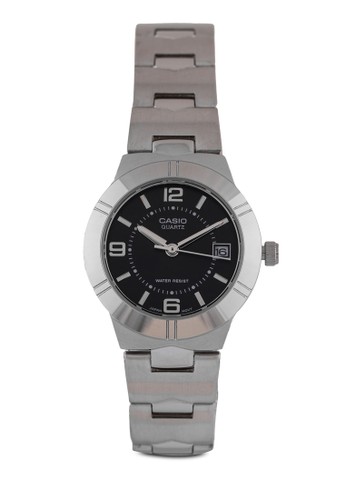 Caesprit outlet 香港sio LTP-1241D-1ADF 圓框日期細鍊錶, 錶類, 不銹鋼錶帶