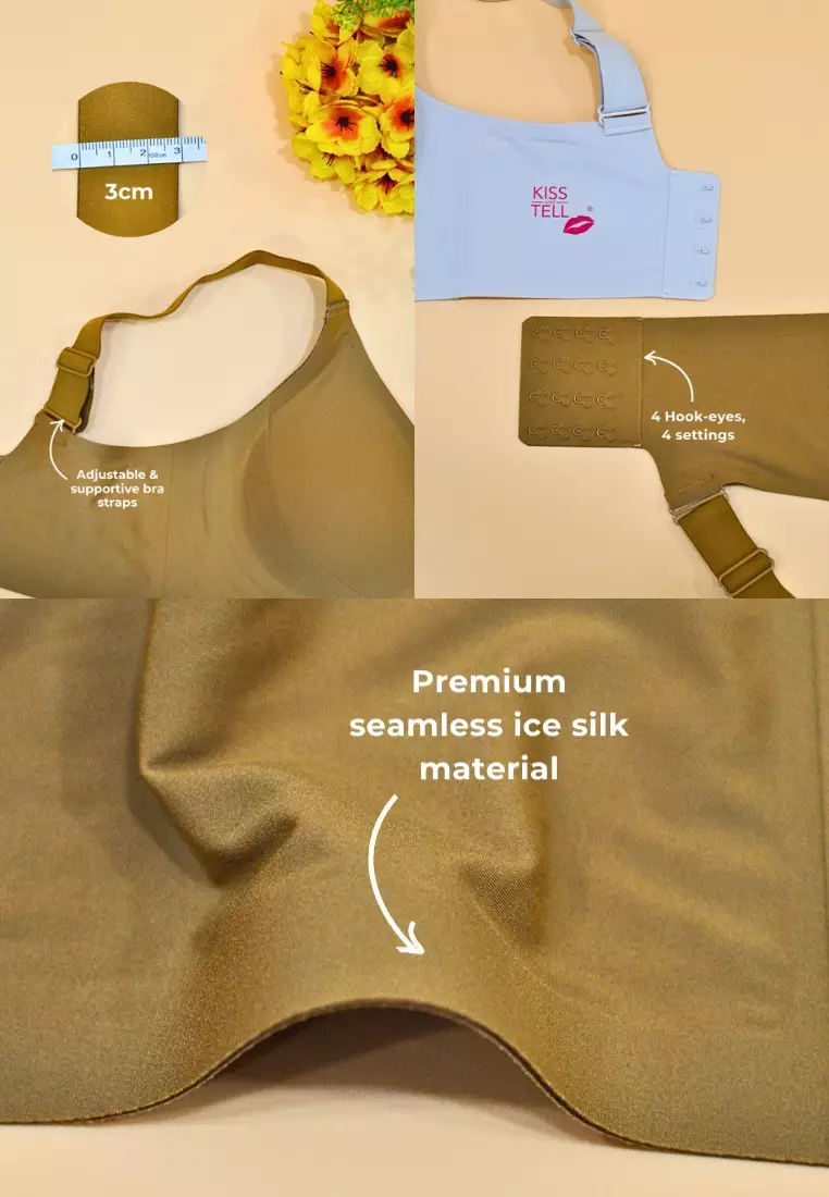 Premium Mirabel Plus Size Seamless Wireless Support Bra in Mustard