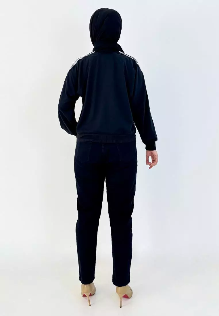 Jacket Lini Sporty - COMB DENIM BABYTERRY - Hitam