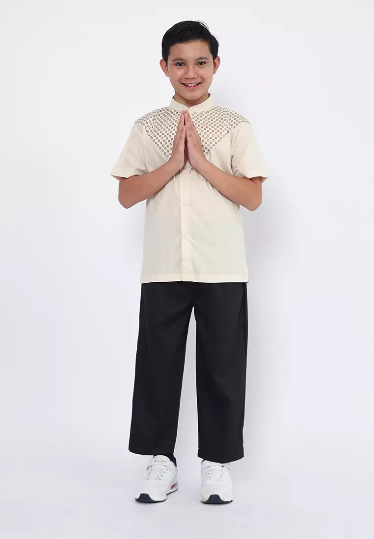 Baju Koko Set Anak Laki Diamond Cream - MODERN