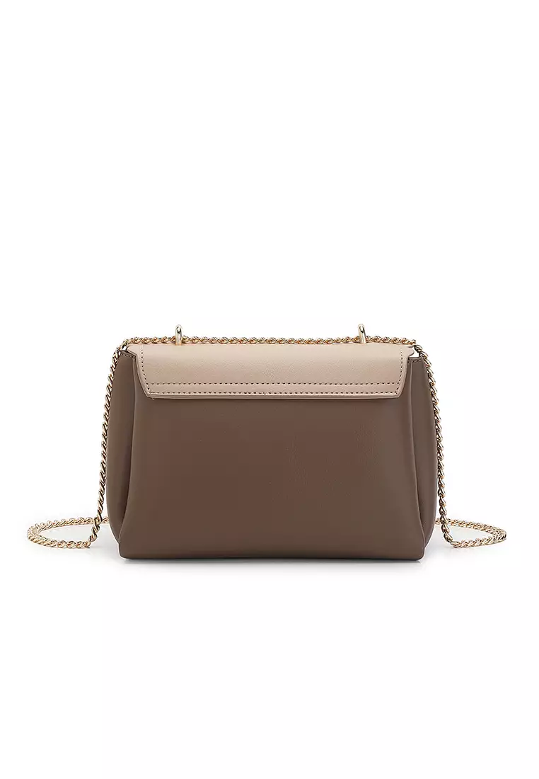 Women's Chain Shoulder Bag / Sling Bag / Crossbody Bag (單肩包 / 斜孭袋) - 棕色
