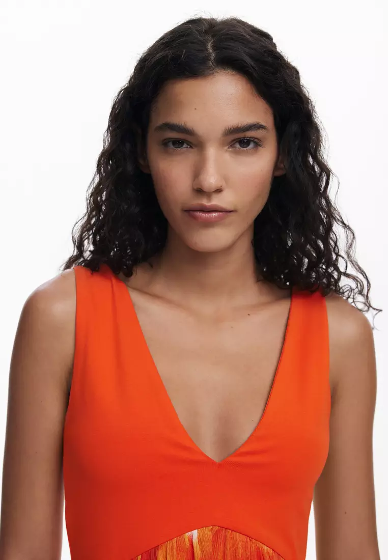 Short dress with ethnic print