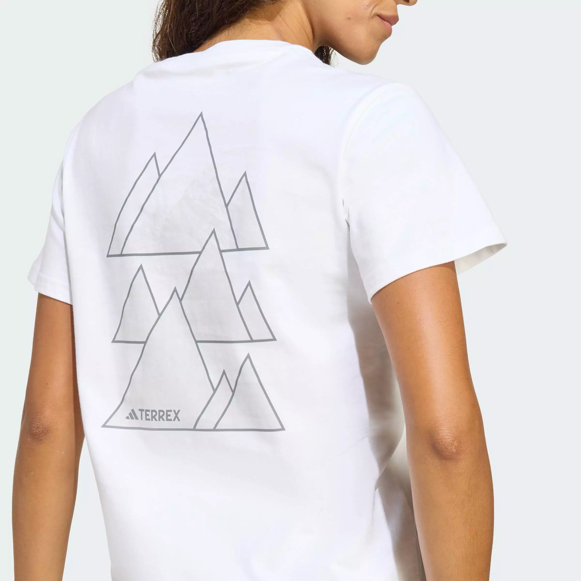 Hiking Terrex Outdoor Athlete Graphic Tee Women White JM6365
