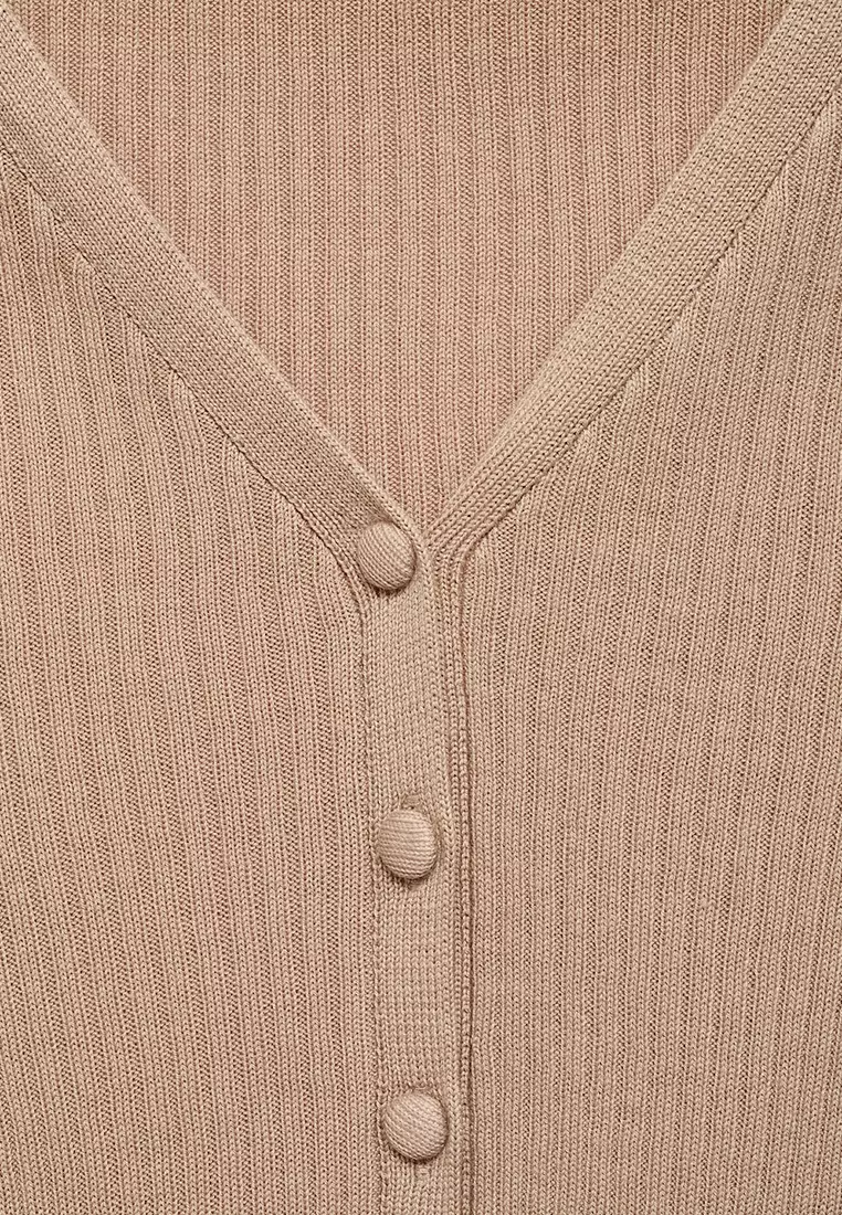 V-Neck Ribbed Knit Sweater