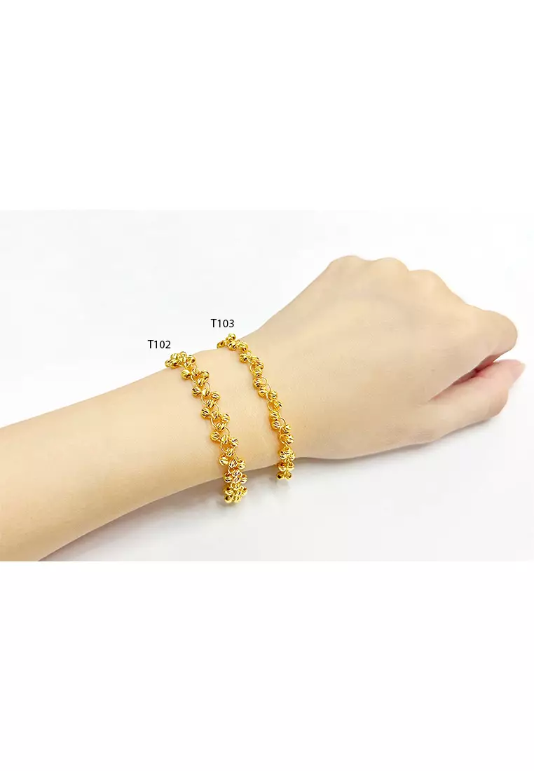 375/9K Gold Beaded Bracelet T102