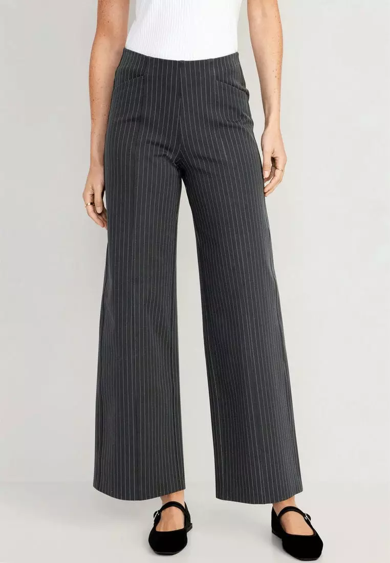 High-Waisted Pull-On Pixie Wide-Leg Pants
