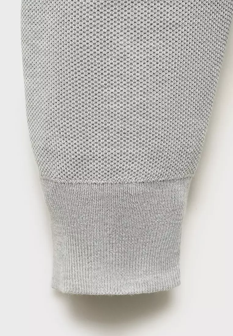 Micro-Structured Cotton Polo Shirt