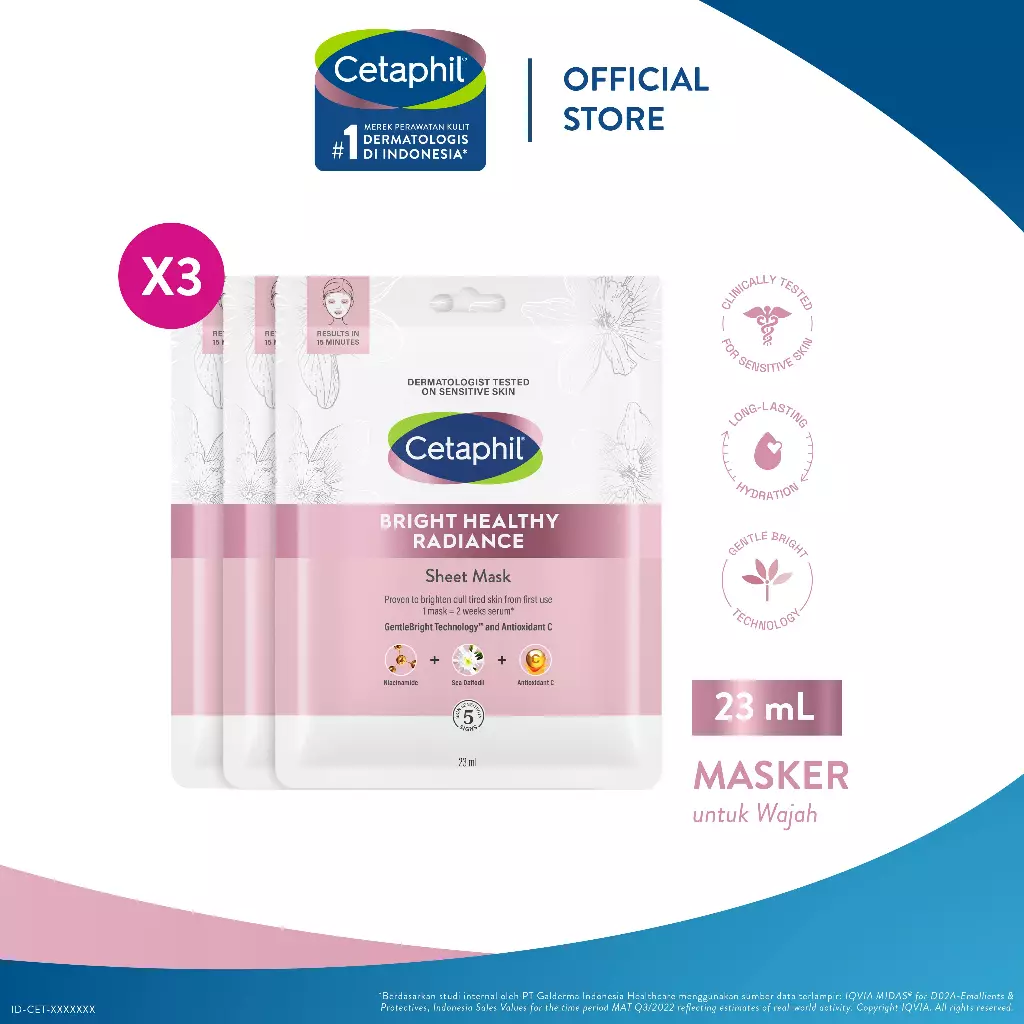 Cetaphil Bright Healthy Radiance Instant Radiance Mask 23ml x 3pcs