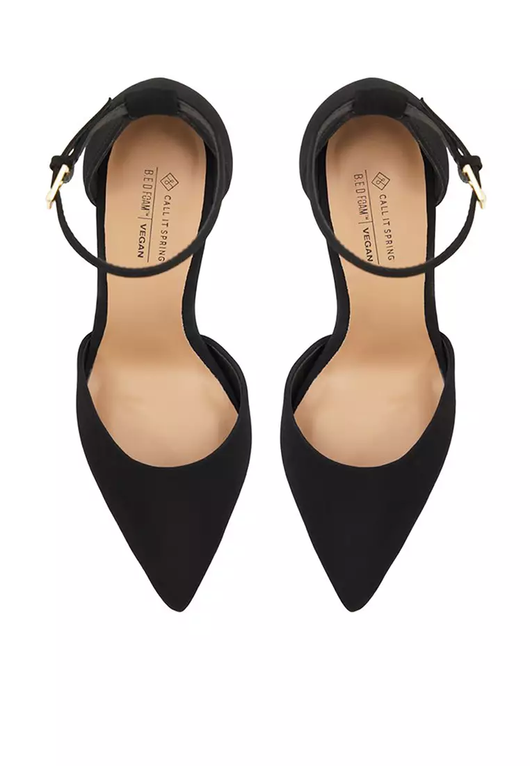 Beatricee Pointed Toe Ankle Strap Heels