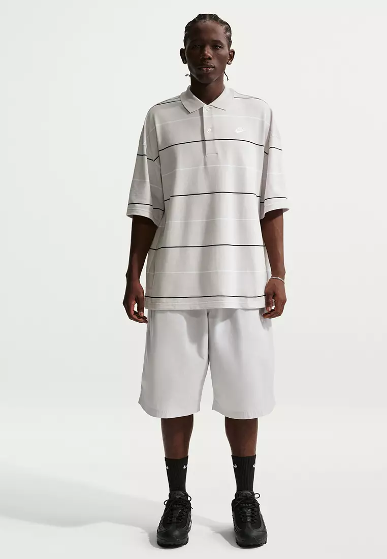 Sportswear Club Oversized Striped Polo Shirt