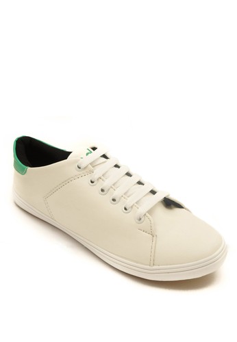 Clean Cut '89 Women Sneakers White with Green Heel